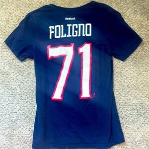 Columbus Blue Jackets NHL # 71 Foligno men’s t-shirt size Medium